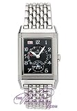 Jaeger-LeCoultre Reverso Date Mens Manual Watch 18K White Gold Black Dia l27.43.17A or Q274317A