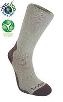 Ladies 1 Pair Bridgedale Bamboo Crew Socks - 7-8.5 Ladies - Natural / Aubergine