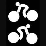 TRIATHALON (SET OF 2 STICKERS. LEFT & RIGHT FACING) 6 WHITE VINYL STICKERS / DECALS