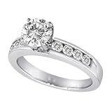 1.25 ct Round Diamond Engagement Ring 18K White Gold