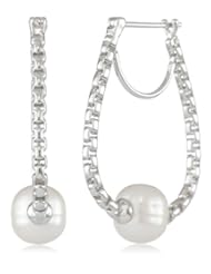 Honora "Metro" White Freshwater Cultured Pearl Hoop Earrings