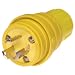 Woodhead 24W47 Watertite Wet Location Locking Blade Plug, Inline GFCI, 3 Wires, 2 Poles, NEMA L5-15 Configuration, Yellow, 15A Current, 125V Voltage