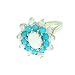 9ct White Gold Ladies Fiery Opal & Turquoise Cluster Ring - Free Delivery - Finger Sizes L to Z Available