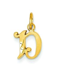 14K Gold Initial D Charm Jewelry FindingKing
