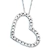 10K White Gold 1/4 ct. Diamond Heart Pendant with Chain