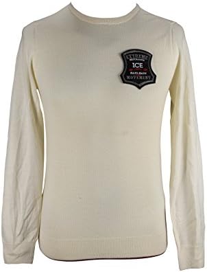 Ice By Iceberg Mens Crewneck Sweater Size M US Regular - Ivory Virgin Wool