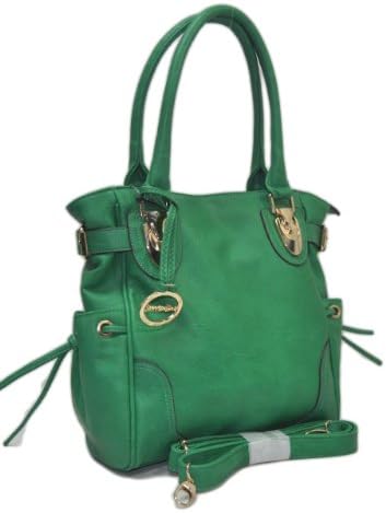 Sori Collection "352" High Quality Double Compartment Tote Designer Inspired Handbag with Strap (Green2)