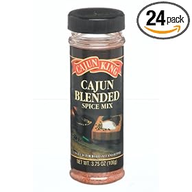 Cajun King Cajun Blended Spice Mix, 3.75-Ounce Plastic Jars (Pack of 24)