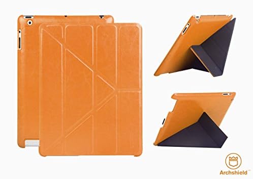 Archshield - iPad 2, 3 &amp; 4 Folio Cover Case - Slim Fit Smart Stand Auto Wake / Sleep (Orange)