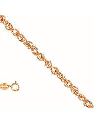 14K Rose Gold 0.9 mm (1/32 Inch) Ropa Chain Necklace 20" w/ Spring Ring Clasp
