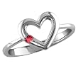 14k White Gold Pink Tourmaline Heart Ring, Size 7
