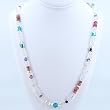 Tourmaline and Swarovski Crystal Gemstone Bead Necklace with Sterling Silver Accents, #7748