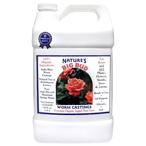 Nature's Big Bud Worm Castings Premium 100% Organic Liquid Plant Food Tea Fertilizer 4... by 