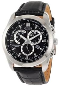 Citizen #AT1180-05E Men's Eco Drive Leather Strap Chronograph Watch