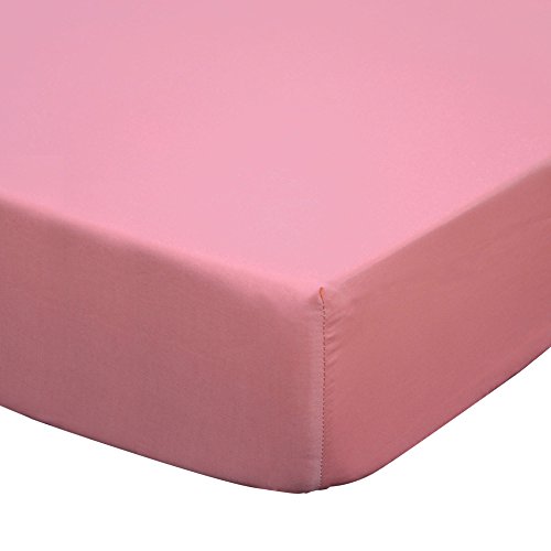 Gia Solid Coral Pink Cotton Baby Girl Fitted Crib Sheet