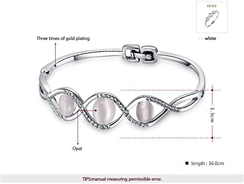 ROXI 2014 New Fashion Jewelry Elegant Three Opals Bracelets For Women Party Wedding Free Shipping (2050311710) (Platinum)