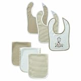 Hudson Baby Bib and Burp Cloth Set, 6 Piece, Neutral, 0-12 Months