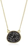 Marcia Moran "Mystere" 18k Gold-Plated Black Druzy Small Organic Pendant Necklace Marcia Moran "Mystere" 18k Gold-Plated Black Druzy Small Organic Pendant Necklace