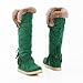 Charm Foot Winter Fashion Tassels Womens Low Heel Snow Boots Long Boots
