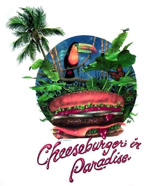 Cover image : Jimmy Buffett Sticker- Cheeseburger In Paradise