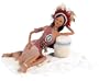 EVOTA 16in Polyresin Indian w/Drum Doll Duck House~Retired