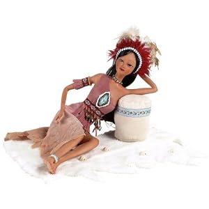 EVOTA 16in Polyresin Indian w Drum Doll Duck House~Retired by 
