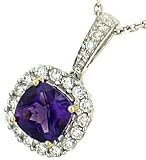 Amethyst(.83ct) Pendant w/Pave Diamond(.29ct)(chn sep)