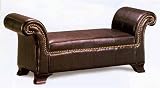 Black Leather Like Vinyl Bench