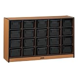 Jonti-Craft Sproutz Mobile Cubby Storage Unit - 20 Cubbies w/ Colorful Trays