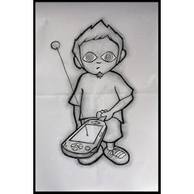 Sony Psp Promo Hypnotized Kid Paddle New Art White Wood-Mounted Poster Print - 27