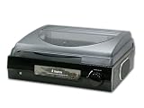 Nostalgic 918 Retro Record Player 1980's Style Stand-Alone (Black Finish) no separate amp needed - With built-in stereo speakers