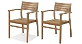 Amazonia Teak Coventry 4-Piece Teak Stacking Chairs