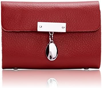 Ocaler® Vintage Real Genuine Leather Card Case Coin Bag Purse Wallet (Red)