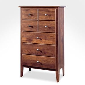 New Country Lane Amber Butternut 5 Drawer Chest Chests Of