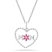 Sterling Silver Pink Enamel with Diamonds Heart 
