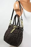 Coach Madison Nylon Chevron Sophia Convertible Handbag 18637 Mahogany Brown