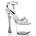 Pleaser Shoes Women��s CHARM-738, 7" Chromed Cone Heel Ankle Wrap Platform Sandal W/Rhinestone