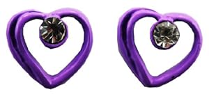 Heart Earring - Kids Fashion Earrings (Purple)