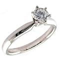 1/2 Carat Round Diamond Solitaire Ring in 14K White Gold -