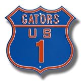 FLORIDA GATORS GATORS U.S 1 AUTHENTIC METAL ROUTE SIGN (17 X 17)