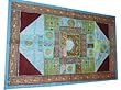 Blue Indian Wall Hanging Beaded Vintage Sari Tapestry