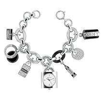 DKNY Watch NY4358 - Stainless Steel Charm Bracelet, Silver Dial