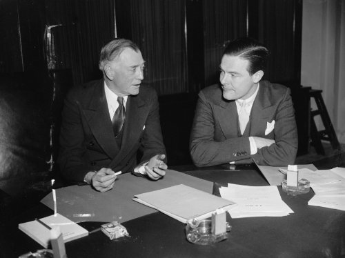 1938 photo Sage advice. Washington, D.C., Feb. 2. Senator Key Pittman, Veteran from Nevada and Chair