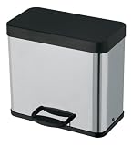 Stainless Steel Trento 19 Triple Separation Recycling Pedal Waste Bin