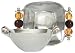 Aluminum Square Bowl with Dark Mocha and Gold Glass Bead Handles 6 1/2" x 6 1/2" x 2 3/4"