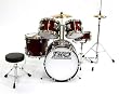 TKO 5-Piece Complete Junior Drum Set - Wine Red