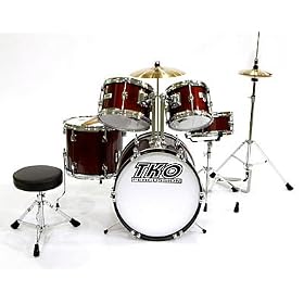 TKO 5-piece Complete Junior Drum Set - Wine Red by 