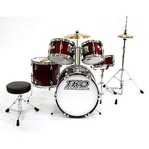 TKO 5-Piece Complete Junior Drum Set - Wine Red by 