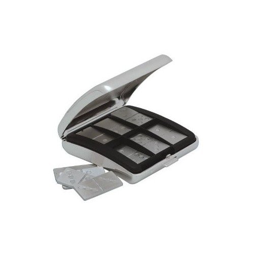 Metal Domino travel Set with Case and carry Pouch
