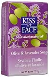 Kiss My Face Moisturizing Bar Soap for All Skin Types, Olive & Lavender, 4 oz (Quantity of 5)